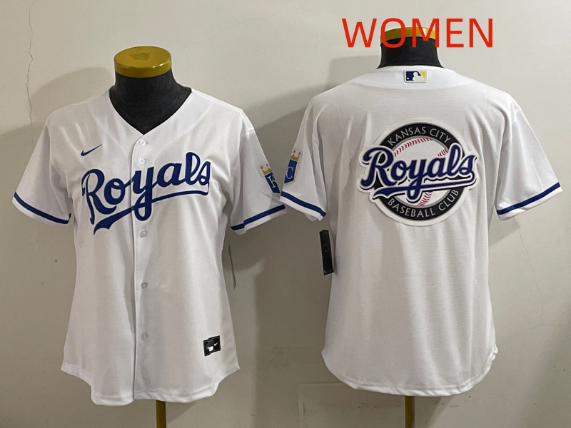 women 2025 Kansas City Royals Blank white Nike MLB Jersey style 02